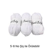 KD1824 - 334 gr. (3 Adet) Standart kalınlık BEYAZ Kadife İhraç Fazlası İp