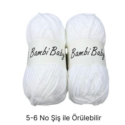 KD1826 - 230 gr. (2 Adet) Standart kalınlık BEYAZ  Kadife İhraç Fazlası İp