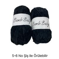 KD1883 - 200 gr. (2 Adet) Standart kalınlık kadife SİYAH İhraç Fazlası İp