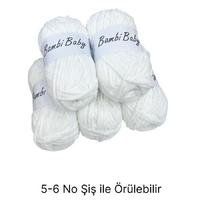KD1906 - 500 gr. (5 Adet) Standart kalınlık Beyaz Kadife İhraç Fazlası İp