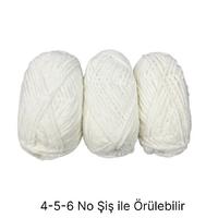 KD2098 - 346 gr. (3 Adet) Standart kalınlık kadife ekru İhraç Fazlası İp