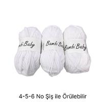 KD2102 - 322 gr. (3 Adet) Standart kalınlık kadife beyaz İhraç Fazlası İp