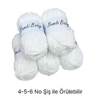 KD2135 - 540 gr. (5 Adet) Standart kalınlık kadife beyaz İhraç Fazlası İp