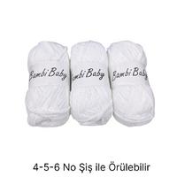 KD2154 - 334 gr. (3 Adet) Standart kalınlık kadife beyaz İhraç Fazlası İp