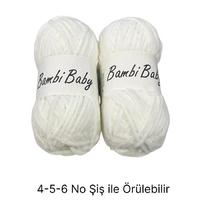 KD2160 - 208 gr. (2 Adet) Standart kalınlık kadife ekru İhraç Fazlası İp