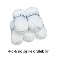 KD2284 500 gr. (5 Adet) Standart kalınlık Kadife Beyaz İhraç Fazlası İp