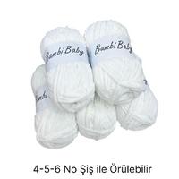 KD2343 - 580 gr. (5 Adet) Standart kalınlık kadife beyaz İhraç Fazlası İp