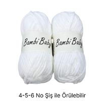 KD2394 - 200 gr. (2 Adet) Standart kalınlık kadife beyaz İhraç Fazlası İp