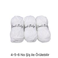 KD2397 - 234 gr. (3 Adet) Standart kalınlık kadife beyaz İhraç Fazlası İp