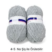 KD2461 - 208 gr. (2 Adet) Puff ip gri Kadife İhraç Fazlası İp