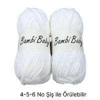 KD2475 - 200 gr. (2 Adet) Standart kalınlık kadife beyaz İhraç Fazlası İp