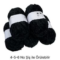 KD2710 - 580 gr. (5 Adet) Standart kalınlık Siyah Kadife İhraç Fazlası İp