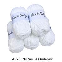 KD2877 - 500 gr. (5 Adet) Standart kalınlık Beyaz Kadife İhraç Fazlası İp