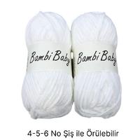 KD2878 - 200 gr. (2 Adet)  Standart kalınlık Beyaz Kadife İhraç Fazlası İp