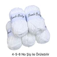 KD2957 - 500 gr. (5 Adet) Standart kalınlık Beyaz Kadife İhraç Fazlası İp