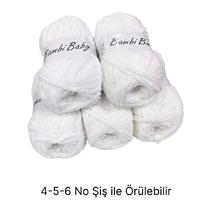 KD3370 - 500 gr. (5 Adet) Standart kalınlık BEYAZ Kadife İhraç Fazlası İp