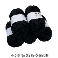 KD3411 - 500 gr. (5 Adet) Standart kalınlık kadife SİYAH Kadife İhraç Fazlası İp
