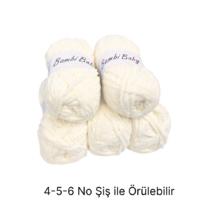 KD3465 - 500 gr. (5 Adet) Standart kalınlık kadife krem Kadife İhraç Fazlası İp
