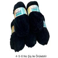 KD3497 - 440 gr. (5 Adet) Standart kalınlık kadife nako outlet Siyah Kadife İhraç Fazlası İp