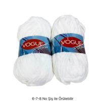 KD3523 - 424 gr. (2 Adet) Orta kalınlık kadife nako vogue beyaz Kadife İhraç Fazlası İp