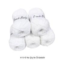 KD3589 - 570 gr. (5 Adet) Standart kalınlık kadife beyaz Kadife İhraç Fazlası İp