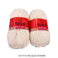 KD3749 - 416 gr. (2 Adet) İnce kadife nako outlet krem Kadife İhraç Fazlası İp