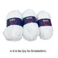 KD3768 - 294 gr. (3 Adet) Standart Kalınlık Nako Outlet Beyaz Kadife İhraç Fazlası İp