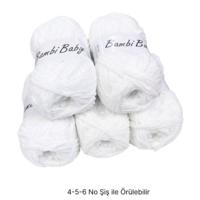 KD3783 - 500 gr. (5 Adet) Standart kalınlık kadife beyaz Kadife İhraç Fazlası İp