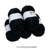 KD3791 - 540 gr. (5 Adet) Standart kalınlık Siyah Kadife İhraç Fazlası İp