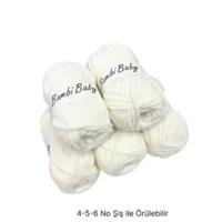 KD3816 - 500 gr. (5 Adet) Standart kalınlık kadife ekru Kadife İhraç Fazlası İp