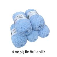 KD588 - 500 gr. (5 Adet)  İnce Kadife Bebe Mavi Kadife İhraç Fazlası İp