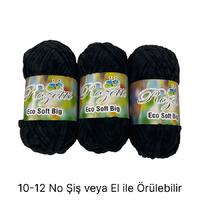 KD668 - 600 gr. (3 Adet) Kalın jumbo kadife siyah İhraç Fazlası İp