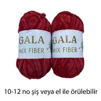 KD688 -500 gr. (2 Adet) Kalın jumbo koyu kırmızı Kadife İhraç Fazlası İp