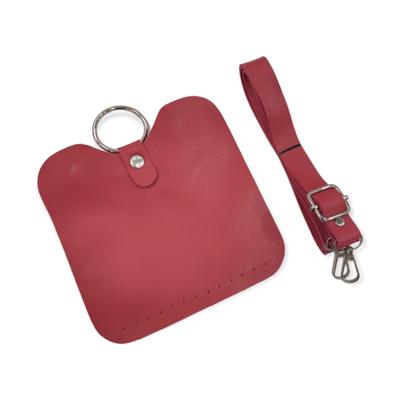 Kırmızı Metal HALKA Detaylı Kapaklı Askılı Çanta Kiti Çeşitleri - 16X16