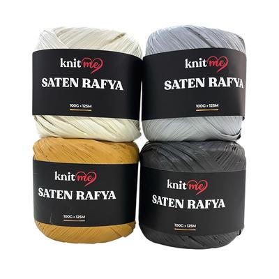 Knit Me Saten Rafya - Düz Renk