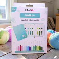 KnitPro WAVES 2.0 Grande Lüks Tığ İşi Seti ( 14'lü Tığ Seti) - 14 cm