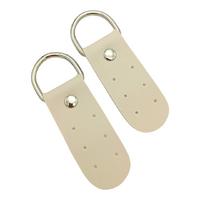 Krem Deri Çanta Böce Çifti - 10x3 cm (Gümüş)