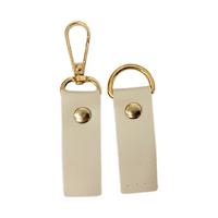 Krem Deri Kancalı Çanta Böce Çifti - 8 cm (Gold Klipsli)