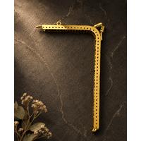 L Model Dikmeli Metal Çanta/Bursu 18.5 cm - GOLD
