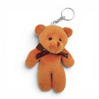 Love Yazılı Kurdelesiyle Karamel Ayıcık Anahtarlık & Çanta Süsü - 12 cm