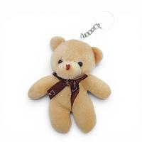 Love Yazılı Kurdelesiyle Sütlü Kahve Ayıcık Anahtarlık & Çanta Süsü - 12 cm