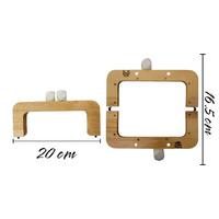 M59 Ebruli Beyaz - Ahşap Bambu Çanta Bursu / Çanta Çerçevesi