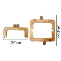 M61 Kehribar Kahve - Ahşap Bambu Çanta Bursu / Çanta Çerçevesi