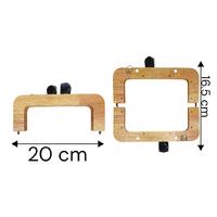 M62 Ebruli Siyah- Ahşap Bambu Çanta Bursu / Çanta Çerçevesi