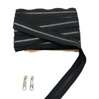 Metrelik Çift Başlıklı Fermuar  (1 Metresi) - Siyah / Gümüş