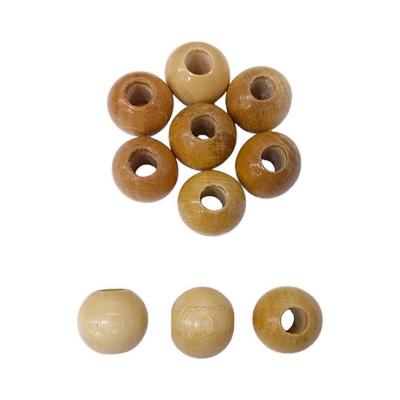 MK - 20 mm CİLALI Ahşap Yuvarlak Boncuk (10 Adet)