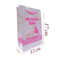 Model 2 Pembe Hoş Geldin Bebek Poşeti - 17x12x5