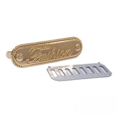 Oval Gold Metal Plaka / Metal Etiket Adet - 44x12mm