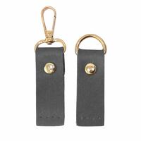 Parlak Gri Deri Kancalı Çanta Böce Çifti - 8 cm (Gold Klipsli)