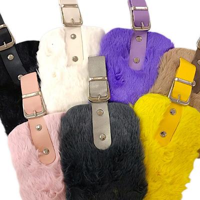 Peluş Kürk Kapaklı Askılı Telefon Çanta Kiti